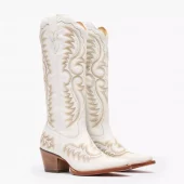 White Women's Crush Tall Western Boot - Durango