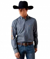 Team Logo Twill Fitted Shirt - Blue - Ariat