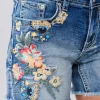 Grace in La - Butterfly/Floral Embroidered Shorts