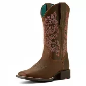 Ariat - Round Up Wide Square Toe StrechtFit - Sassy Brown