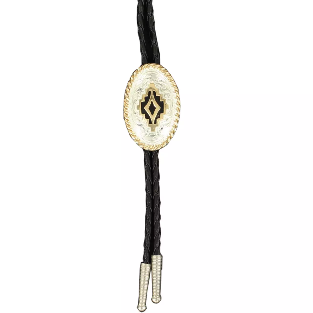 Aztec Oval Rope Edge - Bolo Tie - M&F