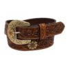 Floral Tooled Sunflower Concho Belt - Ariat
