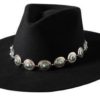 3D Chain Hatband 1" Concho Stone Turquoise - MF