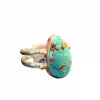 Real Turquoise And Silver Teardrop Shape Ring - Silver And Asseccories
