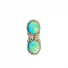 Real Turquoise And Silver Two Stone Ring - Silver And Asseccories