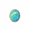 Real Turquoise And Silver Round Stone Ring - Silver And Asseccories