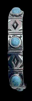 ANTQ SLVR AZTEC STAMPED BARCEL - M&F
