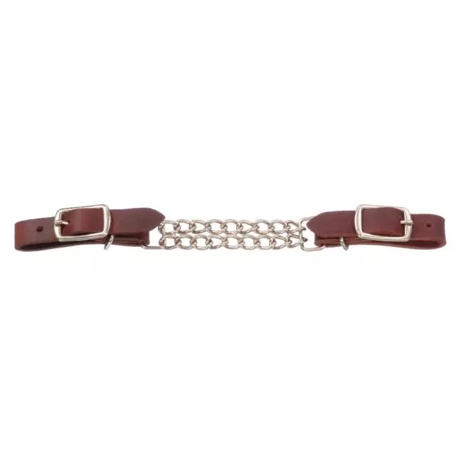 Royal King Leather Curb Strap with Double Chain - Tough 1
