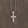 Twister Mens Necklace 22" Floral Engraved Cross - M&F