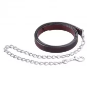 Leather Lead with Nickel Chain - Tough 1
