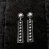Silver Strike Earrings Studded Bar - MF