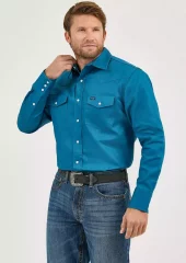 Teal Cowboy Cut Work Shirt - Wrangler