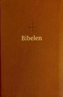 Bibel 2011, medium, lys brun skinn, register (BM)