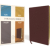 NIV - KJV - Nasb - Amplified, Parallel Bible, Bonded Leather, Burgundy - Four Bible Versions Togethe