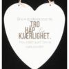 Metallskilt, Tro, håp, kjærlighet, 16x17,5cm