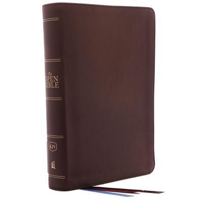 KJV - Open Bible, Genuine Leather, Brown, Red Letter Edition, Comfort Print (Complete Reference Syst