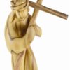 Figur oliventre, Jesus holder korset, 13 cm