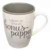 Krus, hvit m/grå, Lykken er å ha en bonuspappa som deg. Utsolgt fra leverandør!