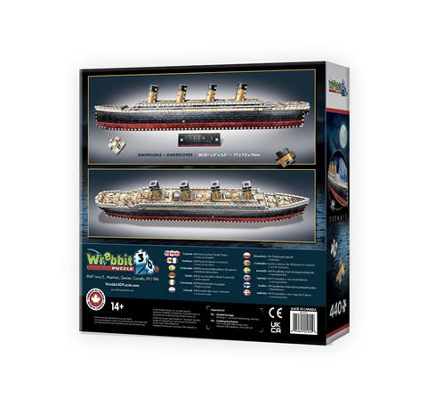 Puslespill Wrebbit 3D - Titanic (31x31x8 cm)