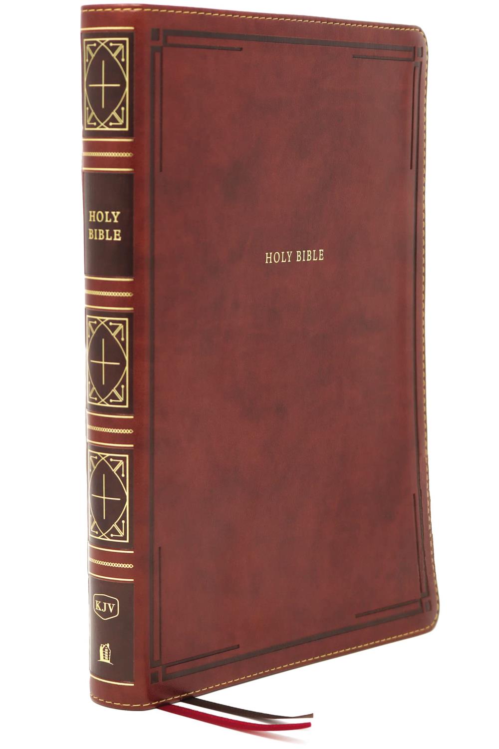 KJV - Thinline Bible, Giant Print, Leathersoft, Brown, Thumb Indexed, Red Letter Edition, Comfort Pr