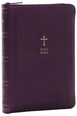 KJV - Compact Bible W/ 43,000 Cross References, Purple Leathersoft with Zipper, Red Letter, Comfort