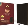 NIV - Life Application Study Bible, Third Edition, Personal Size, Bonded Leather, Black, Red Letter