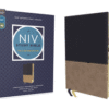 NIV - Study Bible, Fully Revised Edition, Leathersoft, Navy/Tan, Red Letter, Thumb Indexed, Comfort