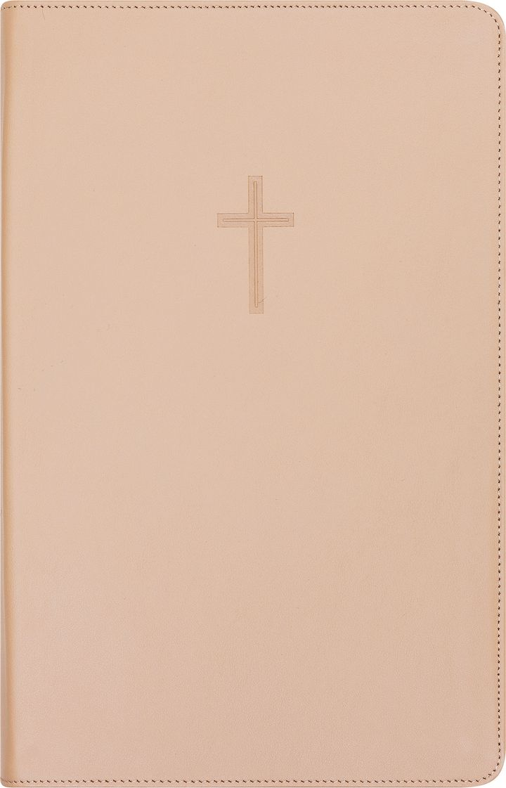Bibel 2024, Storskrift (15,8x24,5 cm), Lys brun skinn, BM
