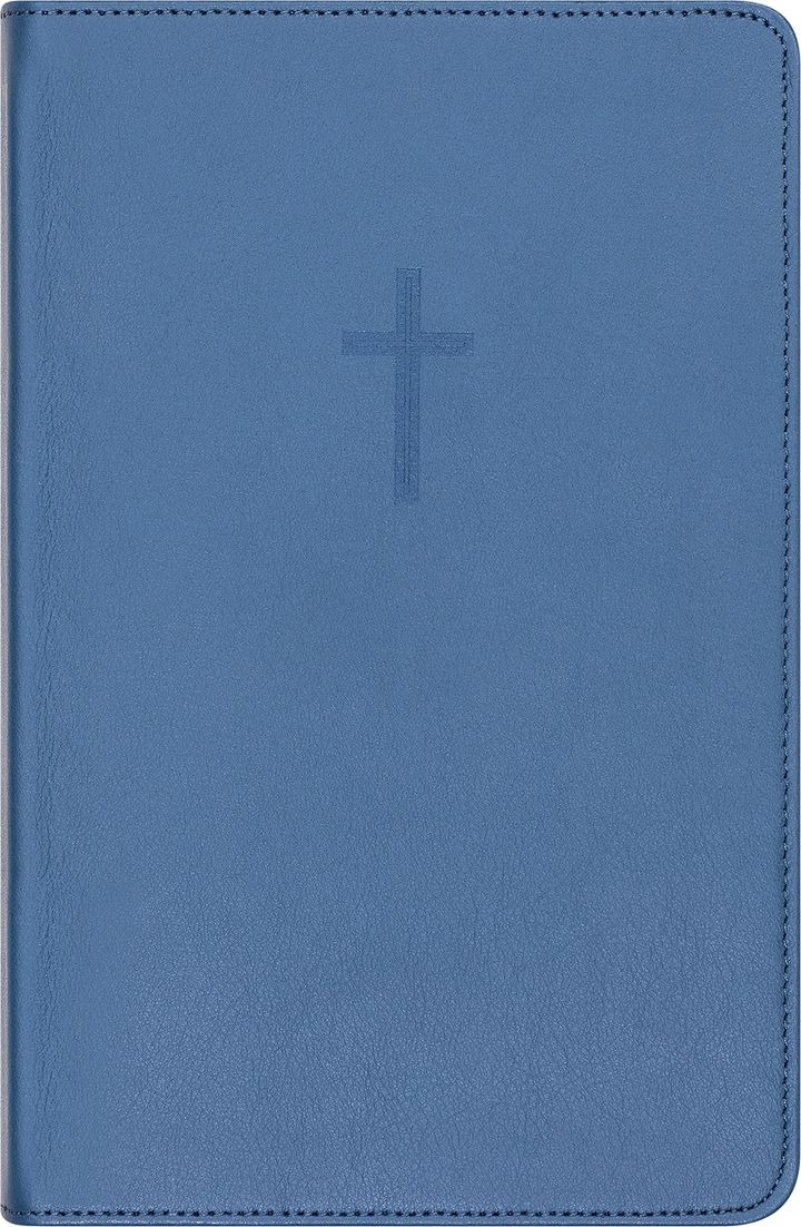 Bibel 2024, Medium (11,8x18 cm), Register, Blått skinn, NN
