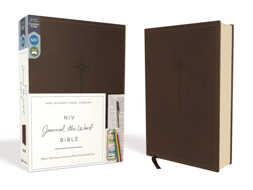 NIV - Journal the Word Bible, Imitation Leather, Brown, Red Letter Edition, Comfort Print: Reflect,