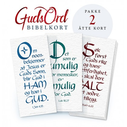 GudsOrd Bibelkort 2, 8 stk, 7x15 cm