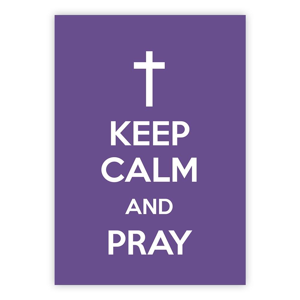 Keep calm and pray. Dobbelt kort m/konv, 11,5x16,5 cm (306724)