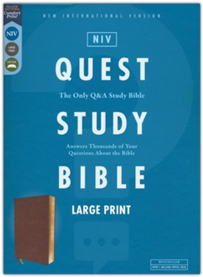 NIV - Quest Study Bible, Large Print, Leathersoft, Brown