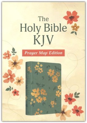 KJV - Holy Bible Prayer Map Edition, Green with flowers