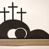 Grav og kors, medium, mørkt tre, 18 cm