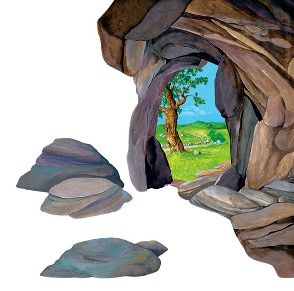 Flanellograf, Liten (40x60cm), Overlegg, Hulescene