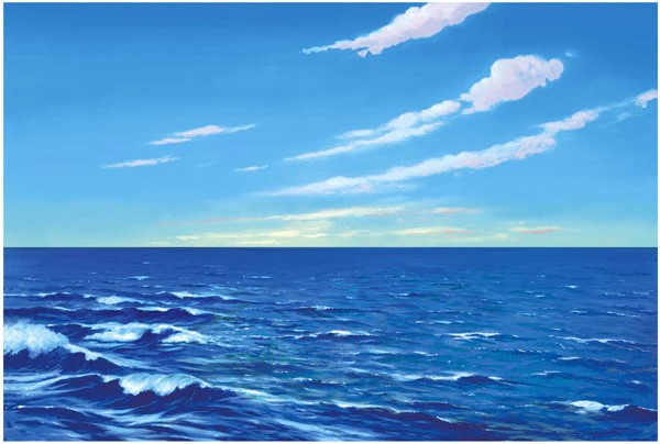 Flanellograf, Liten (40x60cm), Bakgrunn, Hav og himmel