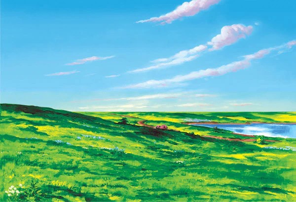 Flanellograf, Liten (40x60cm), Overlegg, Gressbakke