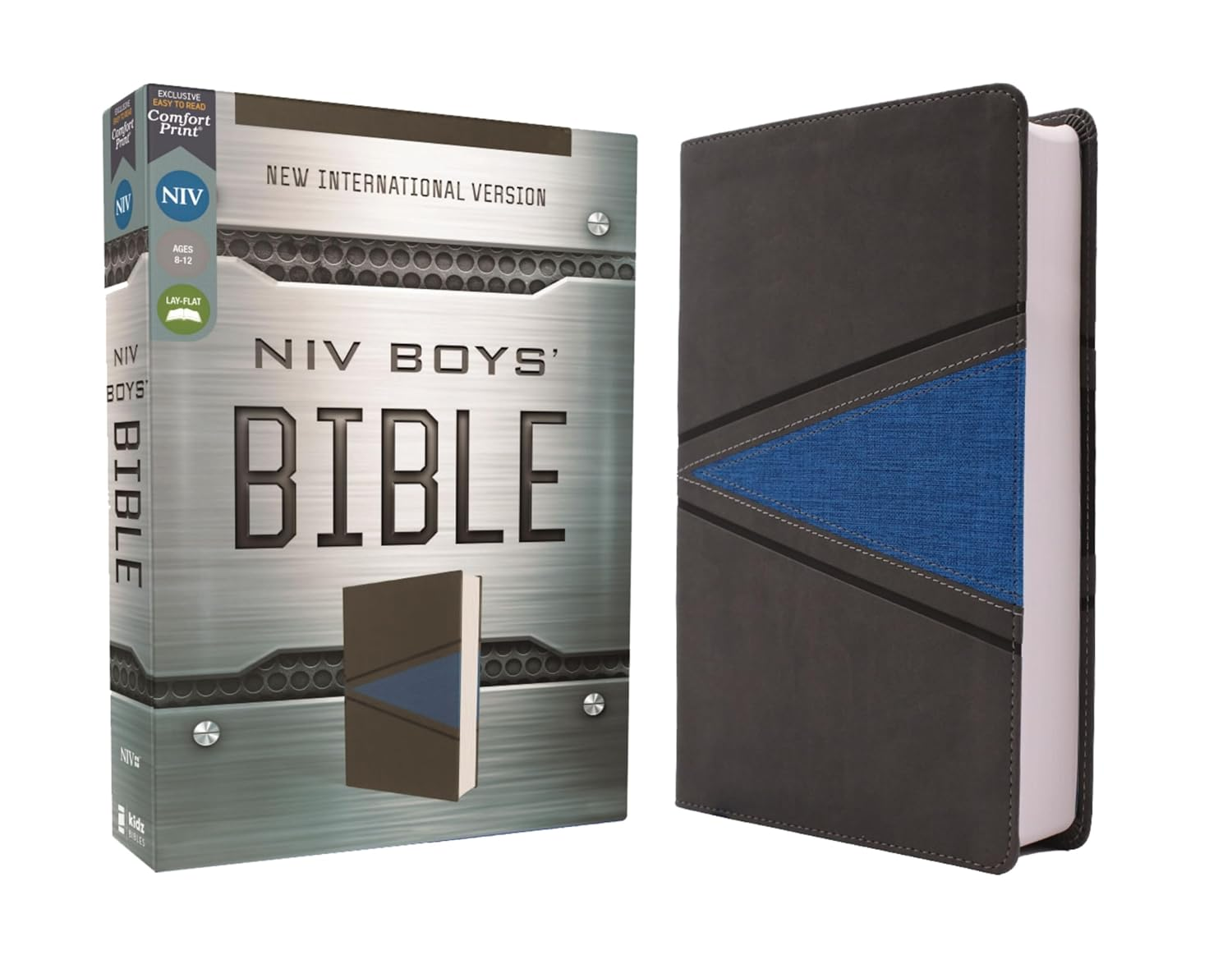 NIV - Boys Bible, Leathersoft, Gray/Blue, Comfort Print