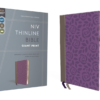 NIV - Thinline Bible, Giant Print, Leathersoft, Gray/Purple, Red Letter, Thumb Indexed, Comfort Prin