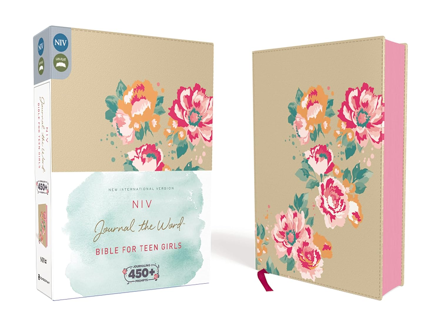 NIV - Journal the Word Bible for Teen Girls, Imitation Leather, Gold/Floral: Includes Hundreds of Jo