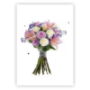 Blomsterbukett. Dobbelt kort m/konv, 11,5x16,5 cm (305668)