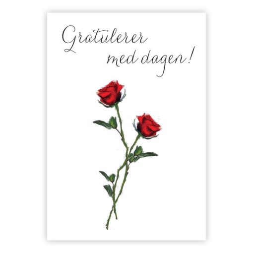 Gratulerer med dagen. Dobbelt kort m/konv, 11,5x16,5 cm (306758)