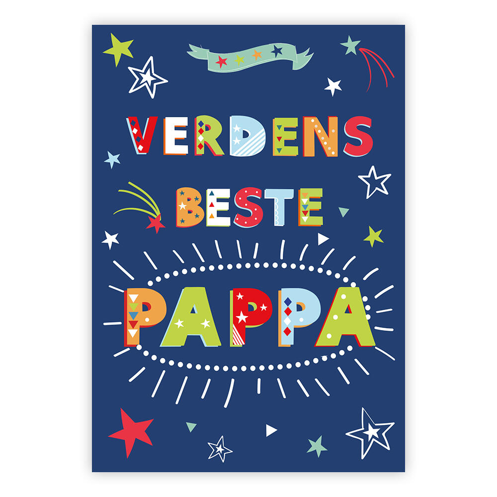 Gratulasjonskort, Beste pappa. Dobbelt kort m/konv, 11,5x16,5 cm (306778)