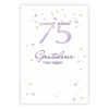 Gratulerer med dagen, 75 år. Dobbelt kort m/konv, 11,5x16,5 cm (305653)