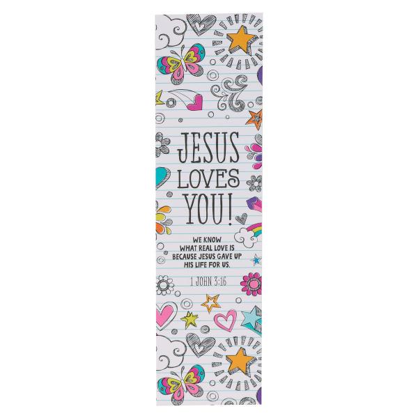 Bokmerkepakke (10 stk). Jesus loves you! (BMP 132)