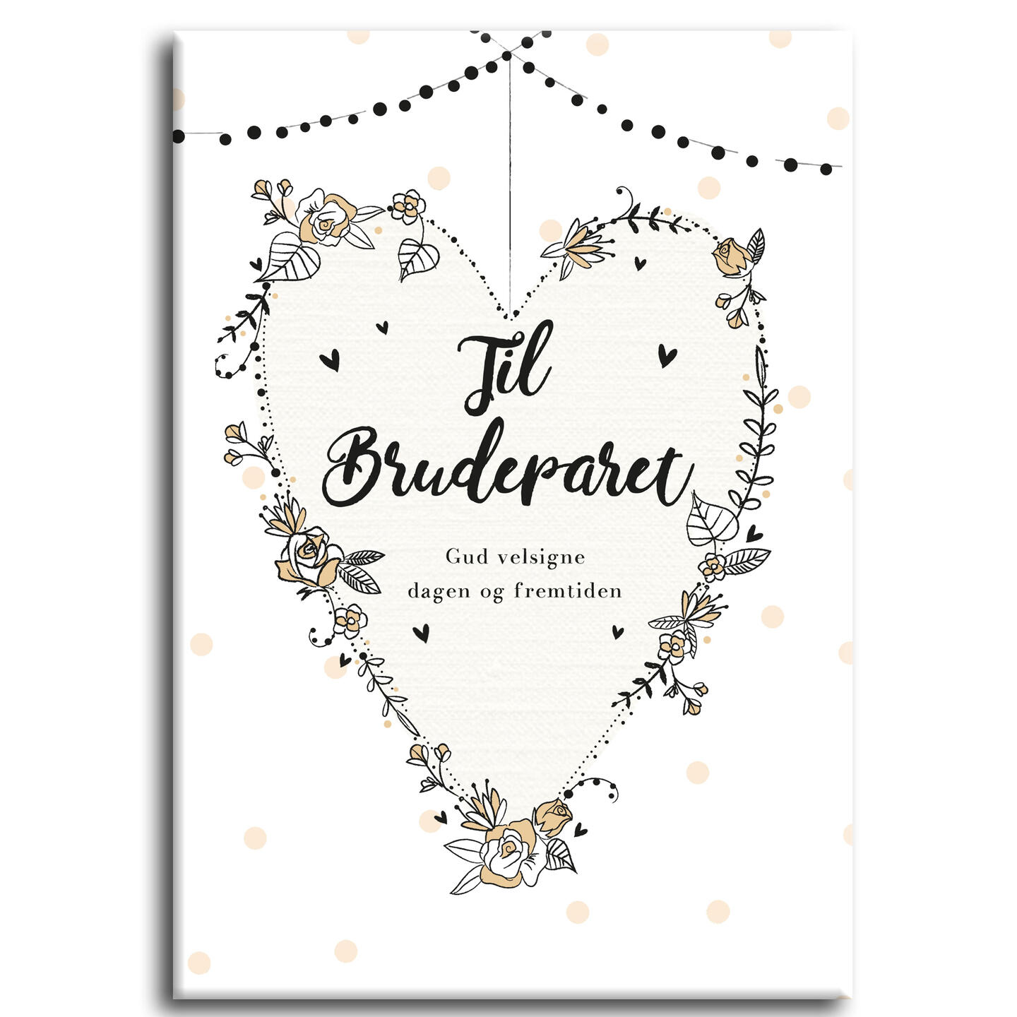 Til Brudeparet - Gud velsigne dagen. Dobbelt kort m/konv, 11,5x16,5 cm (305998)