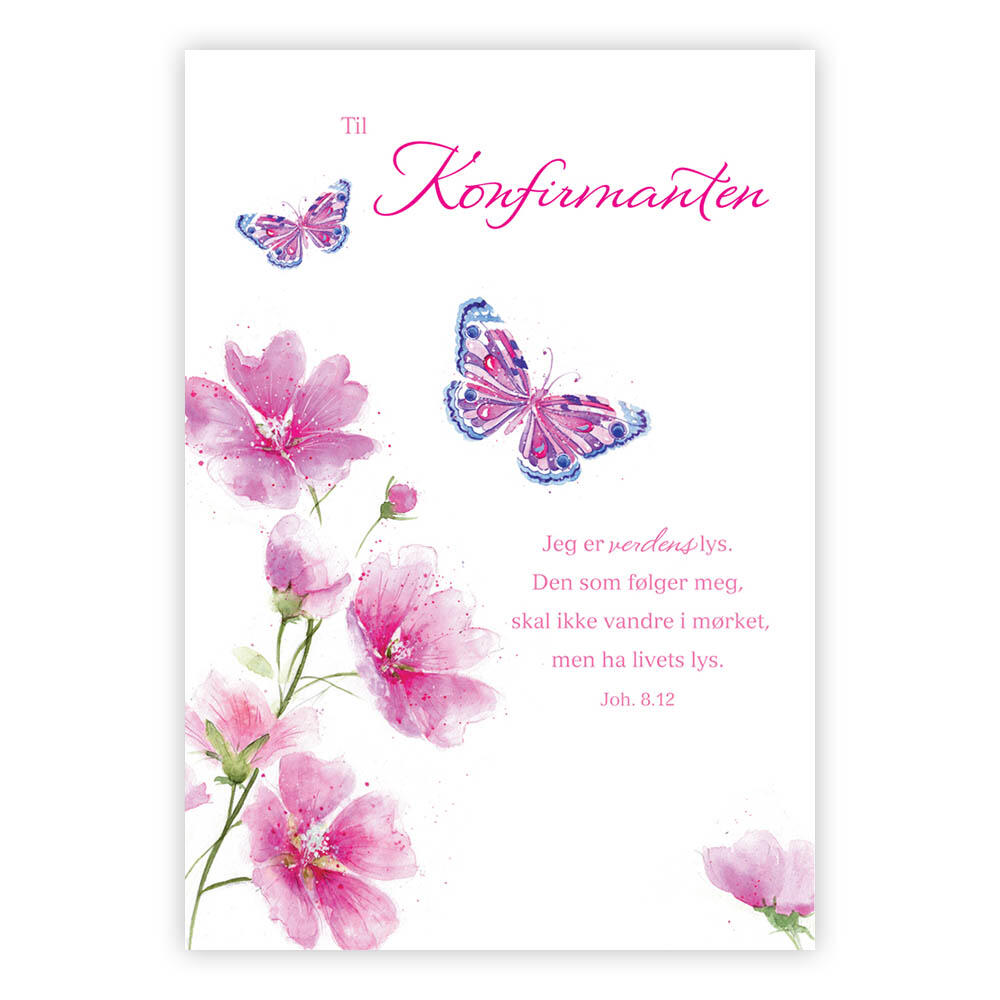 Til konfirmanten - Jeg er verdens lys. Dobbelt kort m/konv, 11,5x16,5 cm (303357)