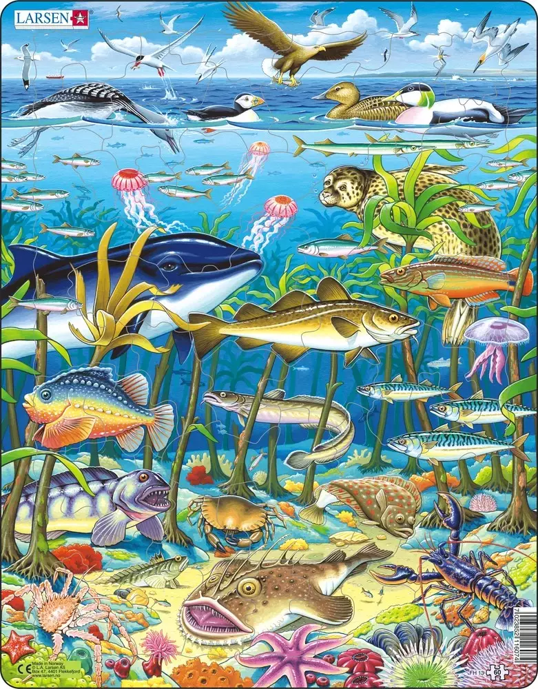 Puslespill, Sjøliv i Nord-Atlanteren, 60 brikker, Maxi (FH13)