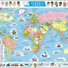 Puslespill, Verdenskart, politisk, 107 brikker, Maxi (K1)
